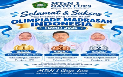 MTsN 1 Gayo Lues Raih Prestasi Gemilang pada OMI 2026 Tingkat Kabupaten